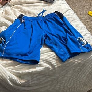 Adidas blue game shorts Dallas mavericks
